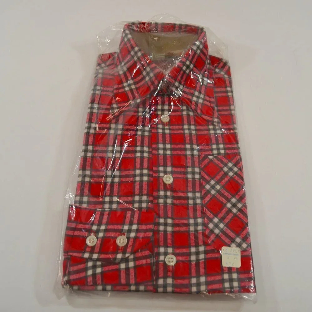 Sears  Boys Size 8 Plain Button Up Shirt Vintage